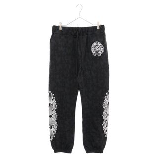 Chrome Hearts - CHROME HEARTS クロムハーツ 24SS Graveyard Cemetery Cross Sweat Pants グレイブヤードセメタリークロススウェットパンツ 総柄 フローラルプリント ブラック