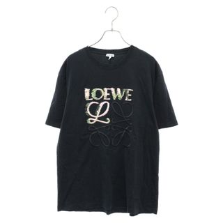 ロエベ(LOEWE)のLOEWE ロエベ 24SSアナグラム刺繍 半袖Tシャツ ホワイト クルーネックカットソー H526Y22J61 ブラック(Tシャツ/カットソー(半袖/袖なし))