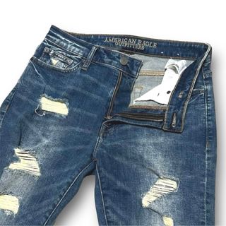 アメリカンイーグル(American Eagle)のアメリカンイーグル クラッシュ加工 スリム ストレッチ サイズUS 30(デニム/ジーンズ)