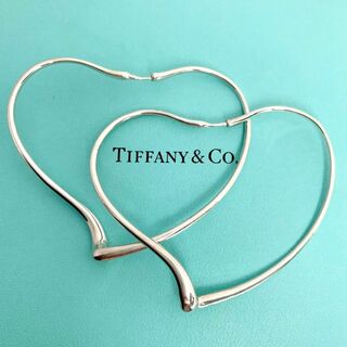 ティファニー(Tiffany & Co.)のティファニー オープンハート フープ ピアス ミディアム 美品 ds22(ピアス)