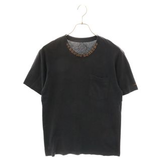 クロムハーツ(Chrome Hearts)のCHROME HEARTS クロムハーツ CH T-SHRT 1 ネックロゴプリントポケット半袖Tシャツ ブラック(Tシャツ/カットソー(半袖/袖なし))