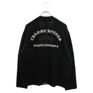 クロムハーツ(Chrome Hearts)のCHROME HEARTS クロムハーツ SAILIN ON CARDIGAN レザーパッチ付きカシミアニットカーディガン L ブラック(カーディガン)