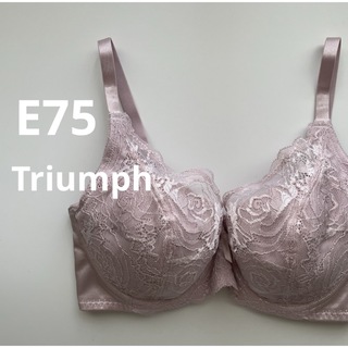トリンプ(Triumph)の新品　トリンプ  E75 ピンク　フルカップブラ　花柄レースブラ　大きいサイズ(ブラ)