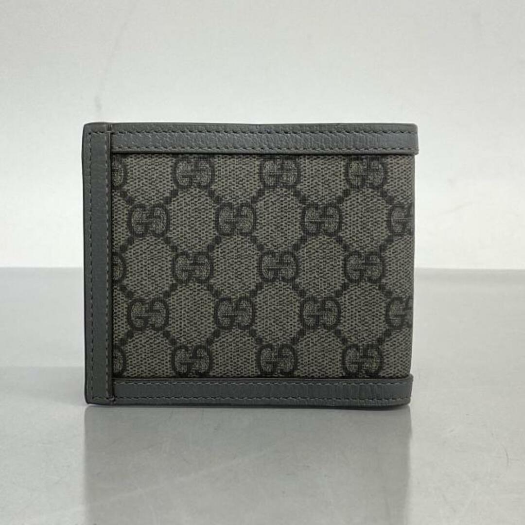 Gucci(グッチ)の【4ic3719-r】グッチ 財布/GGスプリーム/597609/PVC/レザー/グレー/ブラック/シルバー金具 【中古】 メンズ レディースのファッション小物(財布)の商品写真