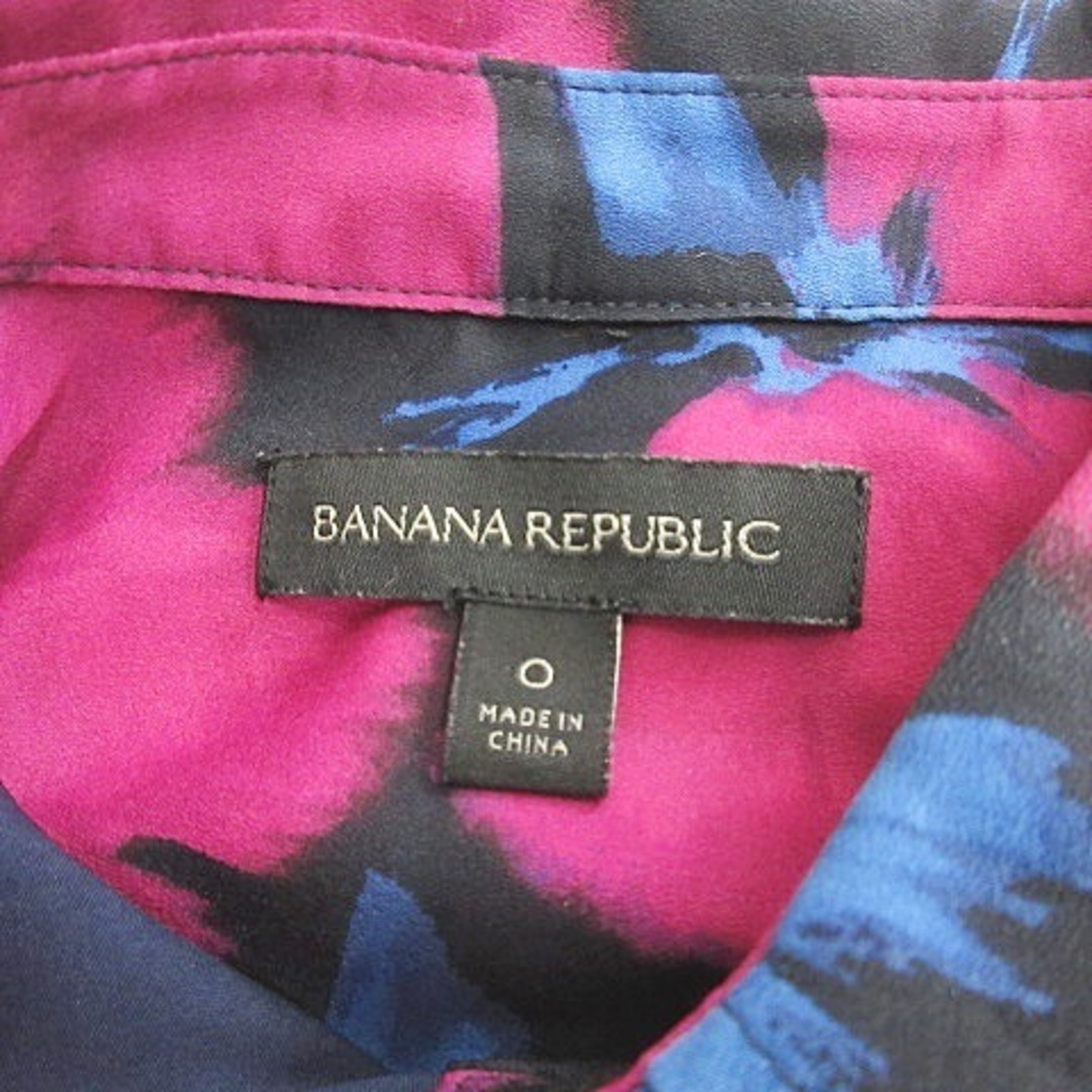 Banana Republic(バナナリパブリック)のバナナリパブリック ワンピース シャツワンピ 七分袖 ロング ピンク 黒 青 0 レディースのワンピース(ロングワンピース/マキシワンピース)の商品写真