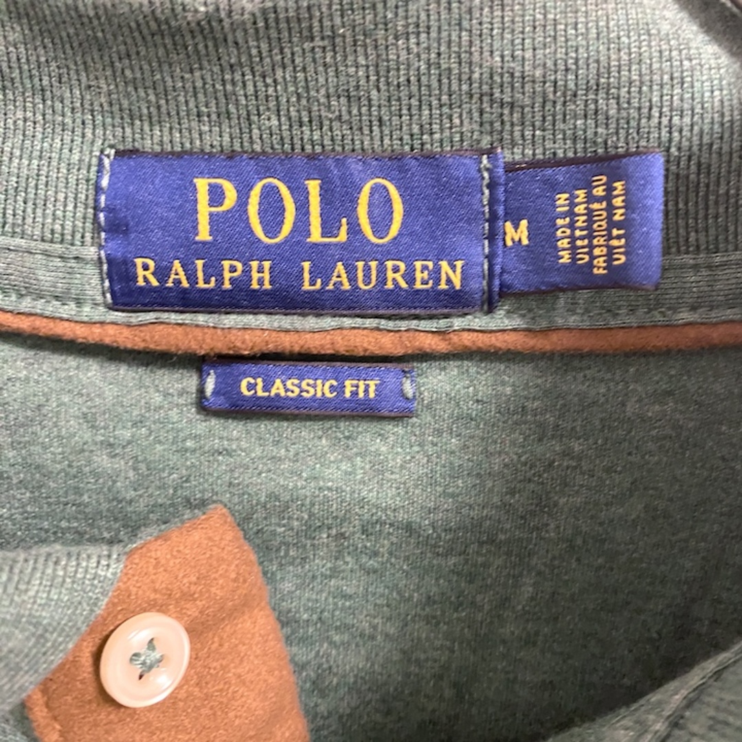 POLO RALPH LAUREN(ポロラルフローレン)の90s 古着 ポロラルフローレン 長袖ポロシャツ 刺繍ロゴ ゆるダボ M  メンズのトップス(ポロシャツ)の商品写真