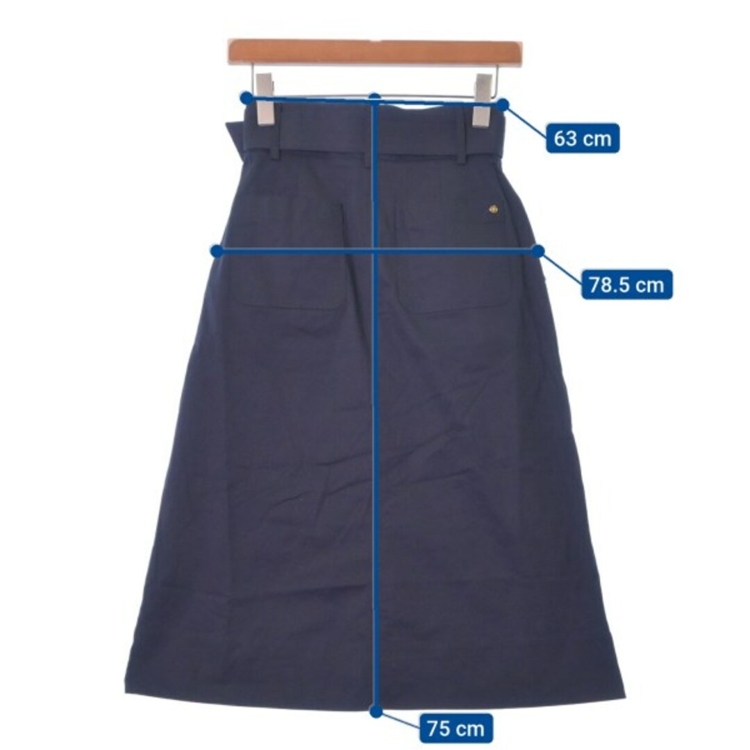 BLUE LABEL CRESTBRIDGE(ブルーレーベルクレストブリッジ)のBLUE LABEL CRESTBRIDGE ひざ丈スカート 36(S位) 紺 【古着】【中古】 レディースのスカート(ひざ丈スカート)の商品写真