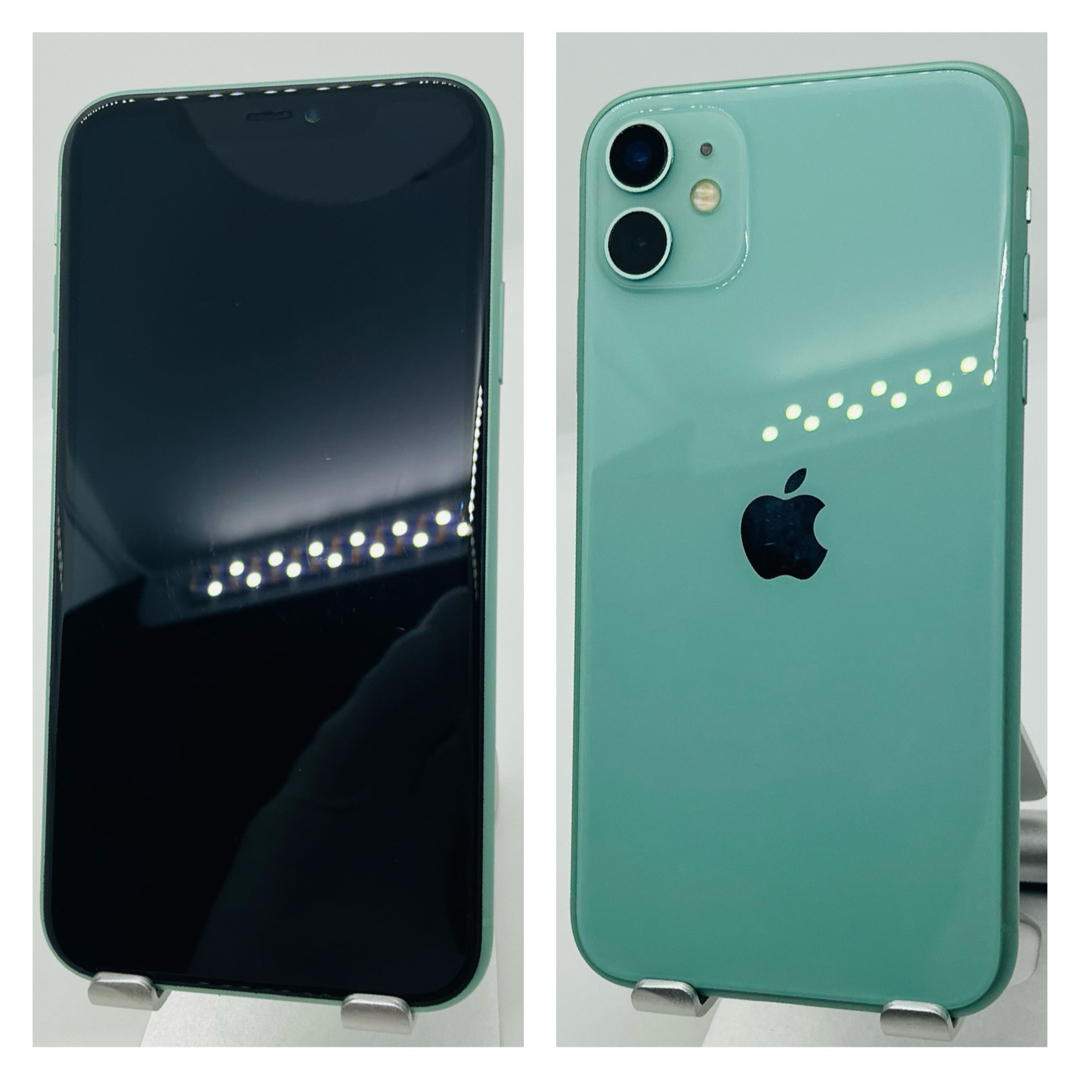 iPhone(アイフォーン)の新品電池　iPhone 11 グリーン 64 GB SIMフリー　本体 スマホ/家電/カメラのスマートフォン/携帯電話(スマートフォン本体)の商品写真
