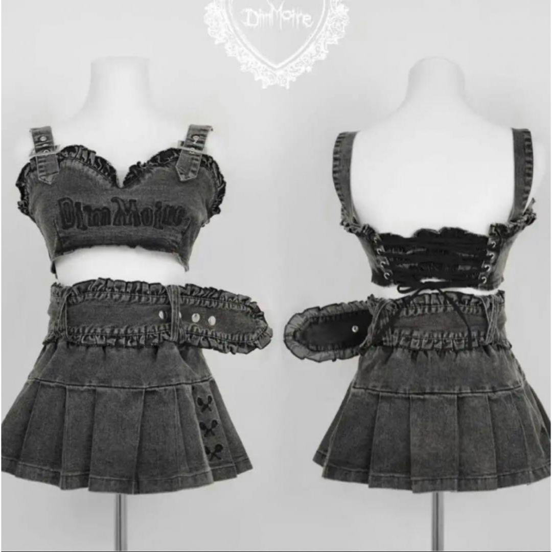 Dimmoire デニムセットアップ gray レディースのスカート(ミニスカート)の商品写真