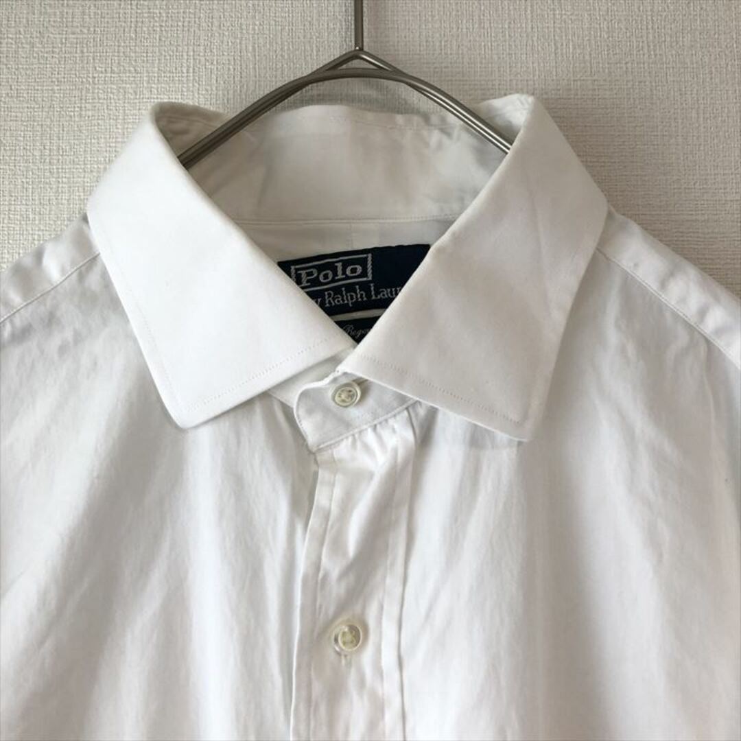 POLO RALPH LAUREN(ポロラルフローレン)の90s 古着 ポロラルフローレン 長袖シャツ 白シャツ ゆるダボ L  メンズのトップス(シャツ)の商品写真