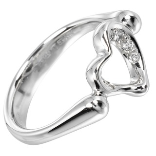 ティファニー(Tiffany & Co.)の【TIFFANY&Co.】ティファニー オープンハート Pt950プラチナ×ダイヤモンド 7号 約5.58g レディース リング・指輪(リング(指輪))