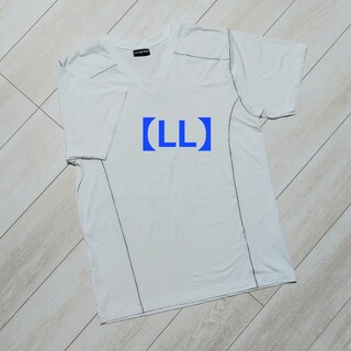 【涼・白】VネックT シャツ(LL)(Tシャツ/カットソー(半袖/袖なし))