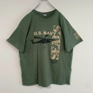 U.S.NAVY 米海軍 グリーン 半袖T シャツ(Tシャツ/カットソー(半袖/袖なし))