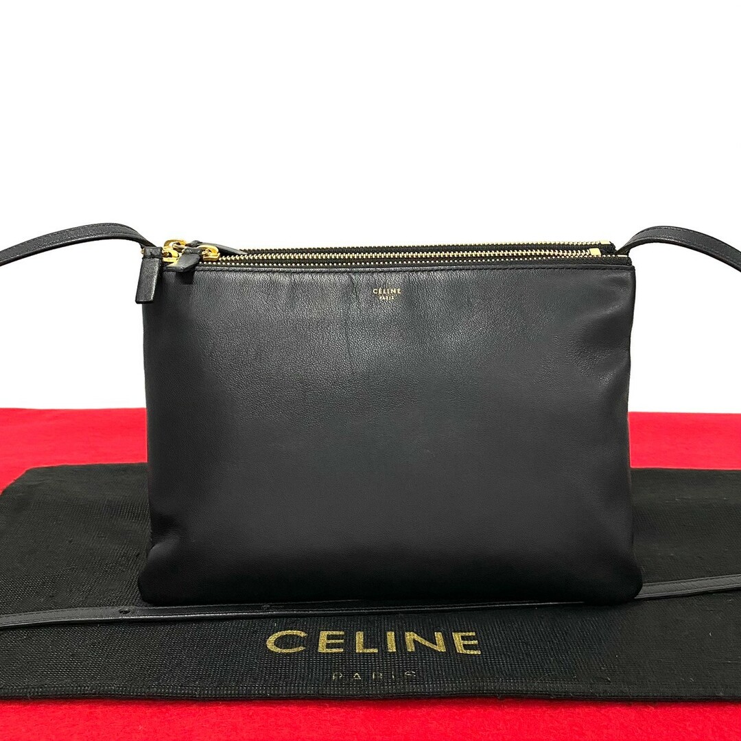 celine - 極 美品 CELINE セリーヌ トリオ ラージ レザー 本革 ミニ celine - 極 美品 CELINE セリーヌ トリオ ラージ レザー 本革 ミニ