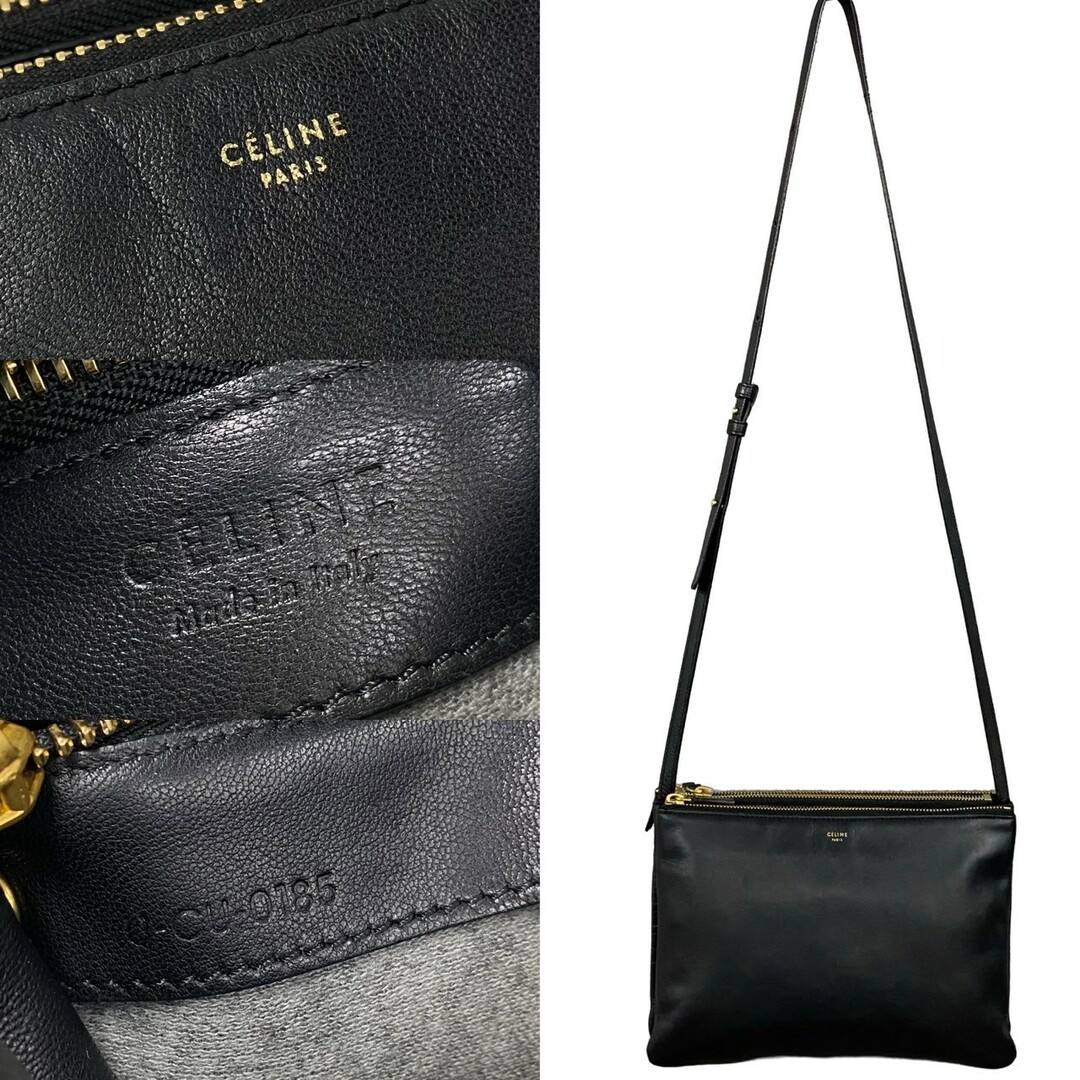 celine - 極 美品 CELINE セリーヌ トリオ ラージ レザー 本革 ミニ celine - 極 美品 CELINE セリーヌ トリオ ラージ レザー 本革 ミニ
