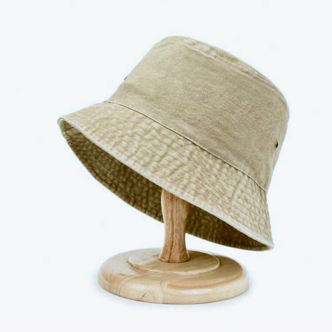 【輸入品】カーキデニムバケットハット ベージュ メンズ 男女兼用 メンズの帽子(ハット)の商品写真
