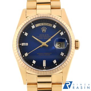 ROLEX - ロレックス デイデイト 8Pダイヤ/2Pバケットダイヤ 18238A ブルー グラデーション L番 メンズ 中古 腕時計