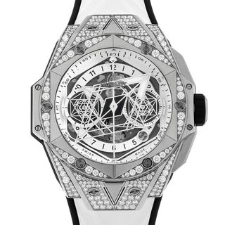 ウブロ(HUBLOT)のウブロ ビッグバン ウニコ サンブルーII チタニウム ホワイト パヴェ 418.NX.2001.RX.1604.MXM20 メンズ 未使用 腕時計(腕時計(アナログ))