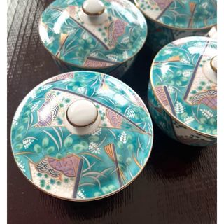 翔山窯 美濃焼 茶器 金彩　蓋付き 湯呑み 5客 セット 未使用品(食器)