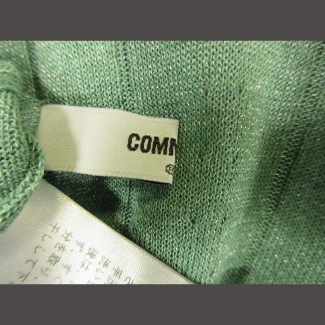 コムサ COMME CA ニット Vネック 五分袖 リブ グリーン 15  レディースのトップス(ニット/セーター)の商品写真