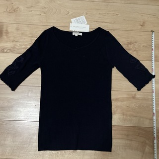 PROPORTION BODY DRESSING - 定価6900円タグ付き　プロポーション　半袖セーター　袖刺繍