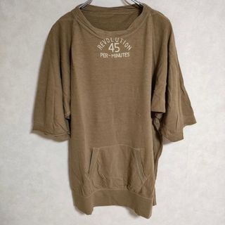 フォーティーファイブアールピーエム(45rpm)の45R/45rpm でこぼこ天竺のスウェットTシャツ 定価24200円 サイズ3 半袖Ｔシャツ カットソー カーキ レディース フォーティーファイブアールピーエム【中古】4-0507S△(Tシャツ(半袖/袖なし))