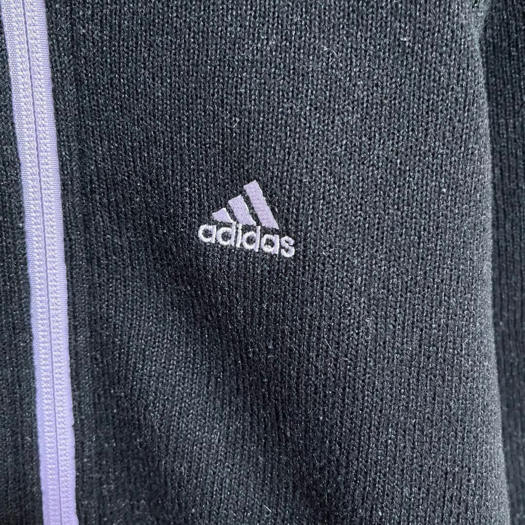 adidas(アディダス)のアディダス ジャージ 古着 レディース M ワンポイントロゴ 無地 黒a71 レディースのジャケット/アウター(その他)の商品写真