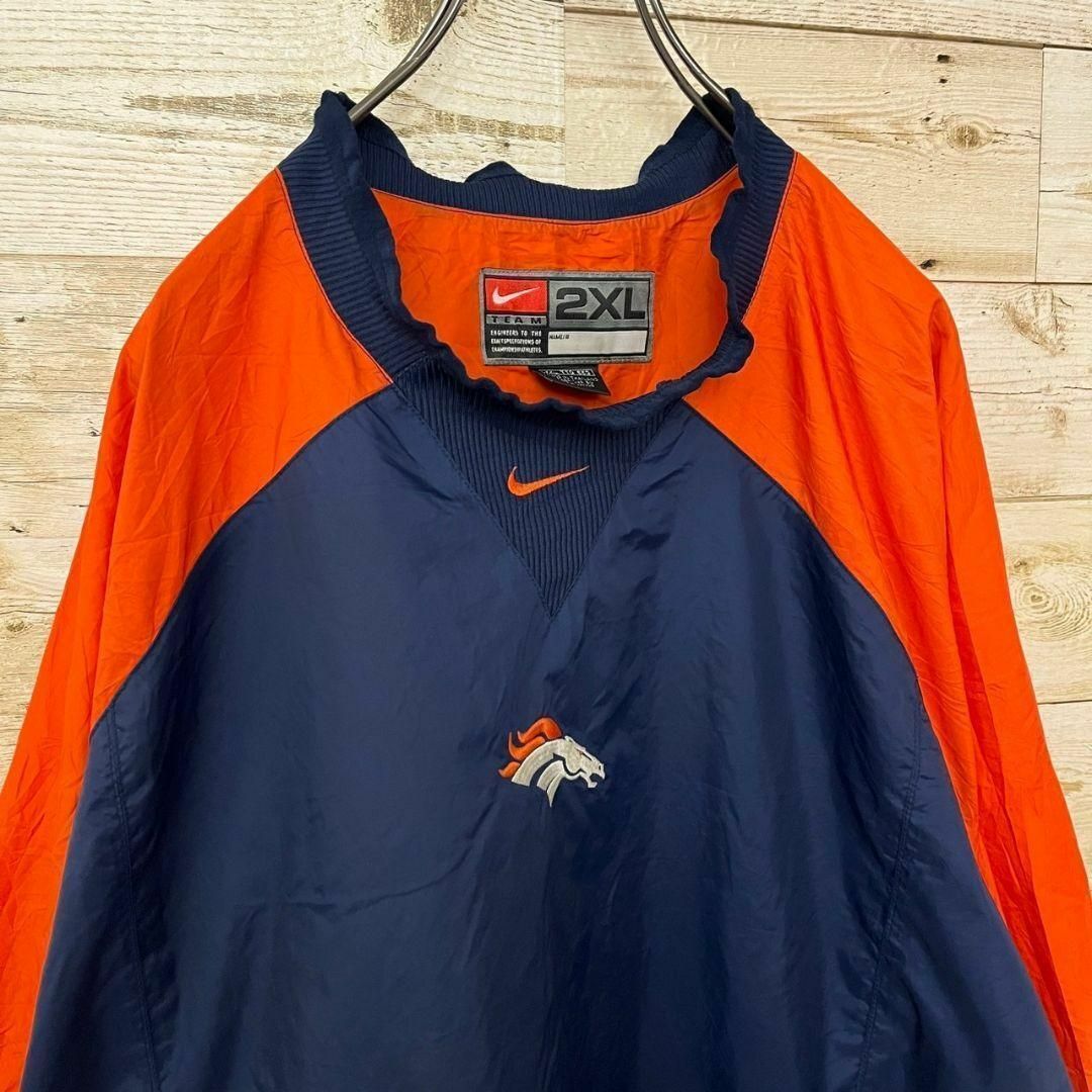 NIKE - 【c46】USA古着90sナイキ当時物旧タグ刺繍ロゴナイロンプル NIKE - 【c46】USA古着90sナイキ当時物旧タグ刺繍ロゴナイロンプル