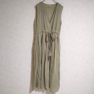 Spick & Span - Spick and Span CP CHADES Julia Dress シルク混 ノースリーブ サイズF ワンピース カーキ レディース スピックアンドスパン【中古】4-0507S△