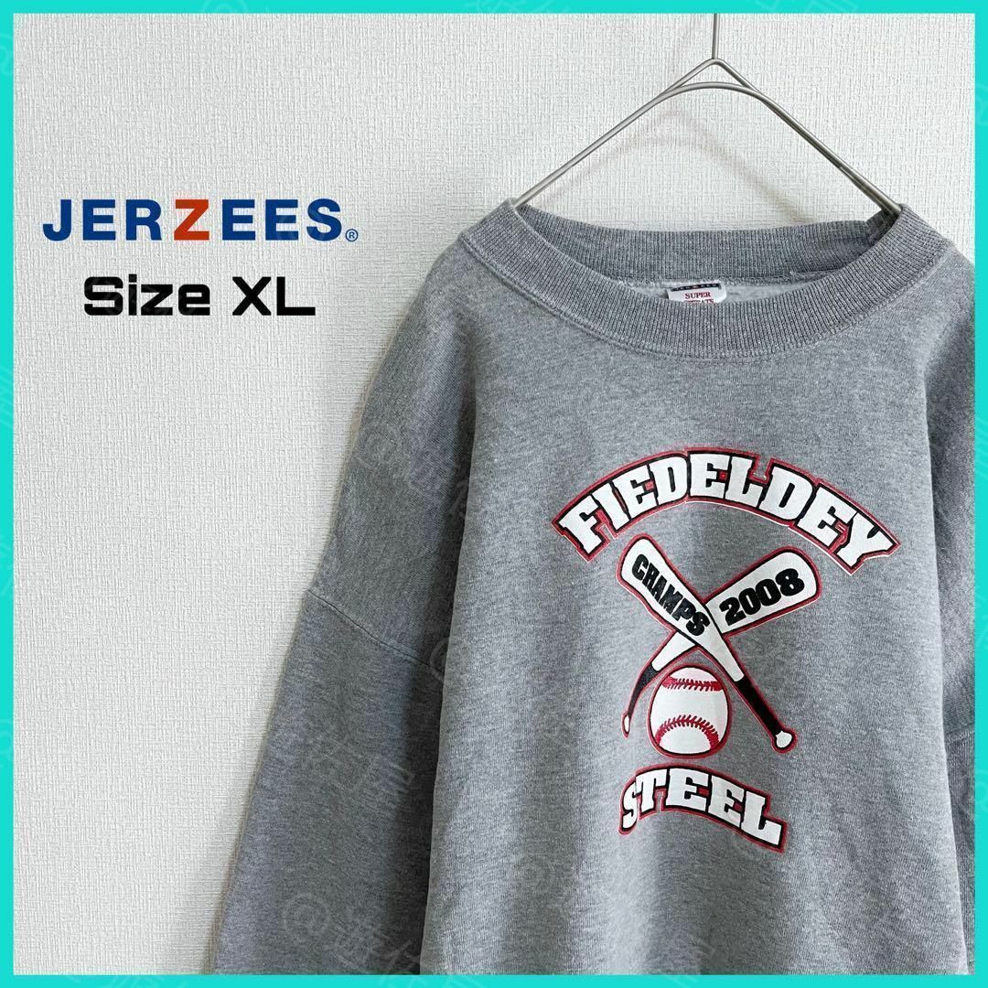 JERZEES(ジャージーズ)のジャージーズ スウェット 古着 XL ビッグサイズ バックプリント グレーa66 メンズのトップス(スウェット)の商品写真