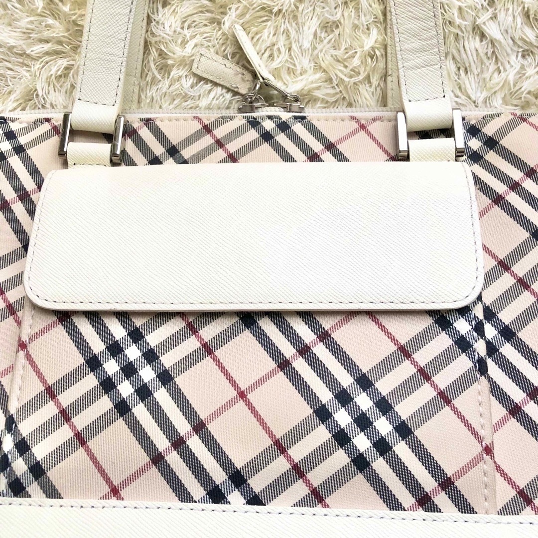 BURBERRY♪バーバリー　バンドバック　キャンバス　ベージュ　白ノバチェック