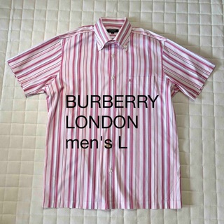 BURBERRY - 【美品】バーバリーロンドン  半袖 シャツ ワンポイント刺繍 ボタンダウン  