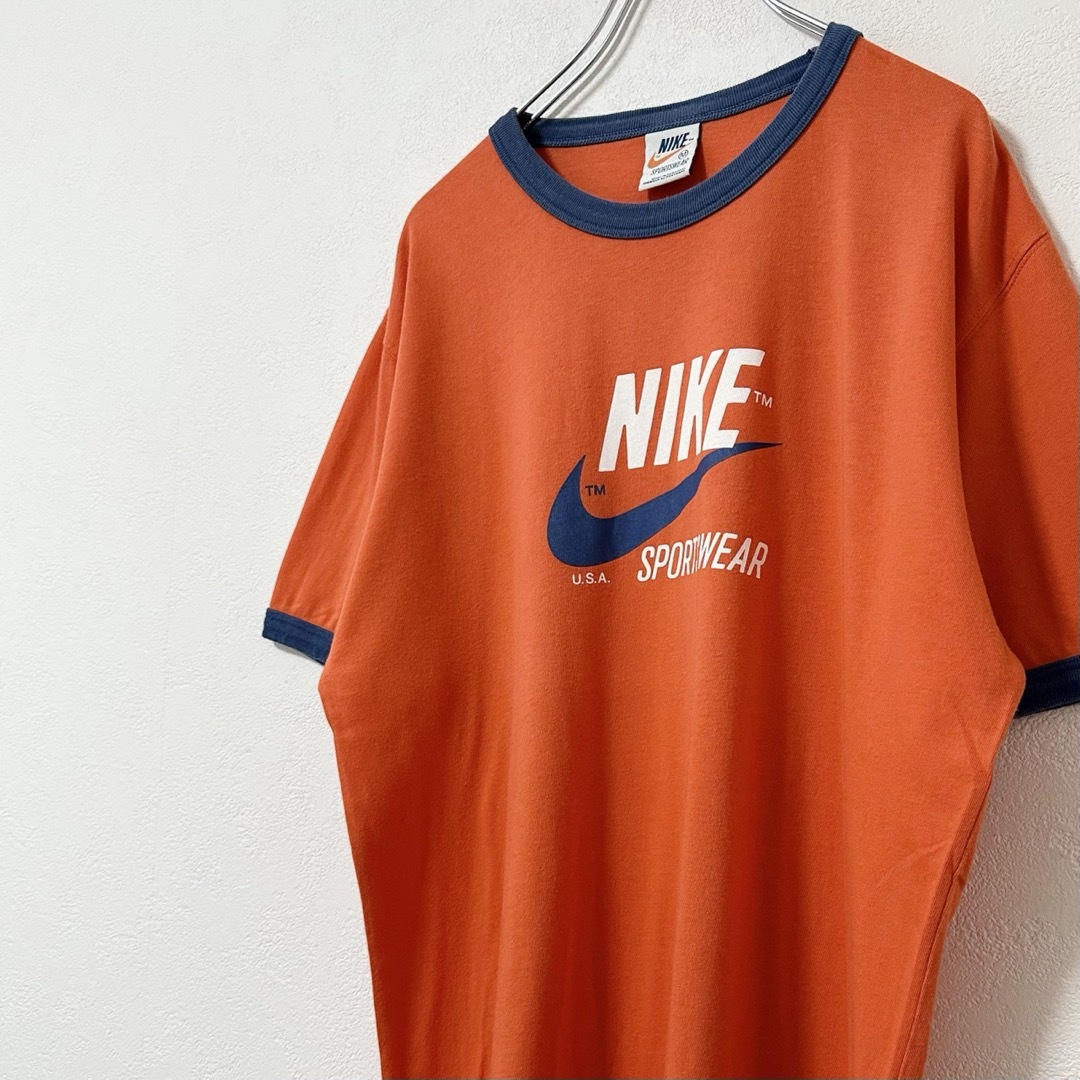 NIKE(ナイキ)の美品★00s★ナイキ★リンガーTシャツ★オレンジタグ★復刻★オレンジ×紺×白★M メンズのトップス(Tシャツ/カットソー(半袖/袖なし))の商品写真