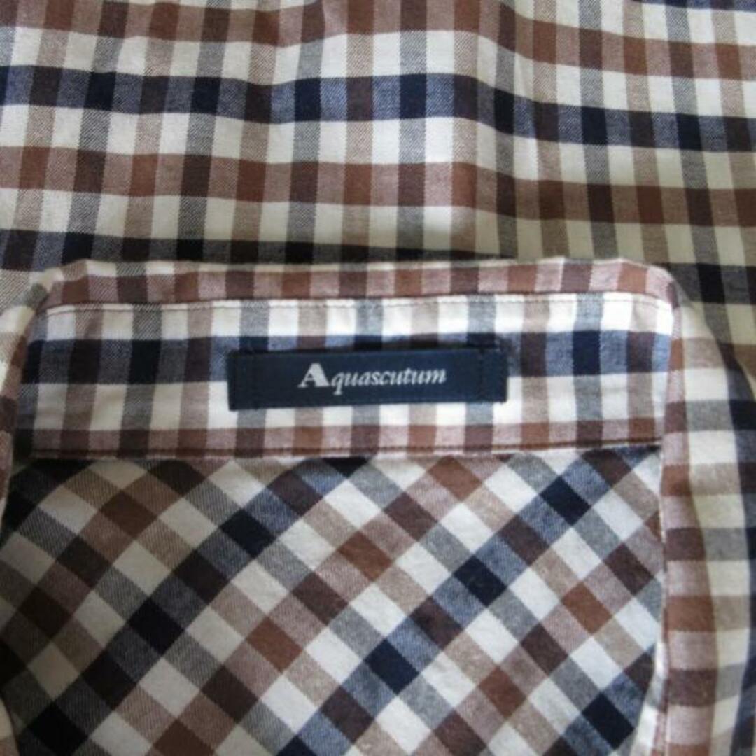 AQUA SCUTUM(アクアスキュータム)のアクアスキュータム AQUASCUTUM 美品 チェックシャツ ブラウス 8 レディースのトップス(シャツ/ブラウス(長袖/七分))の商品写真