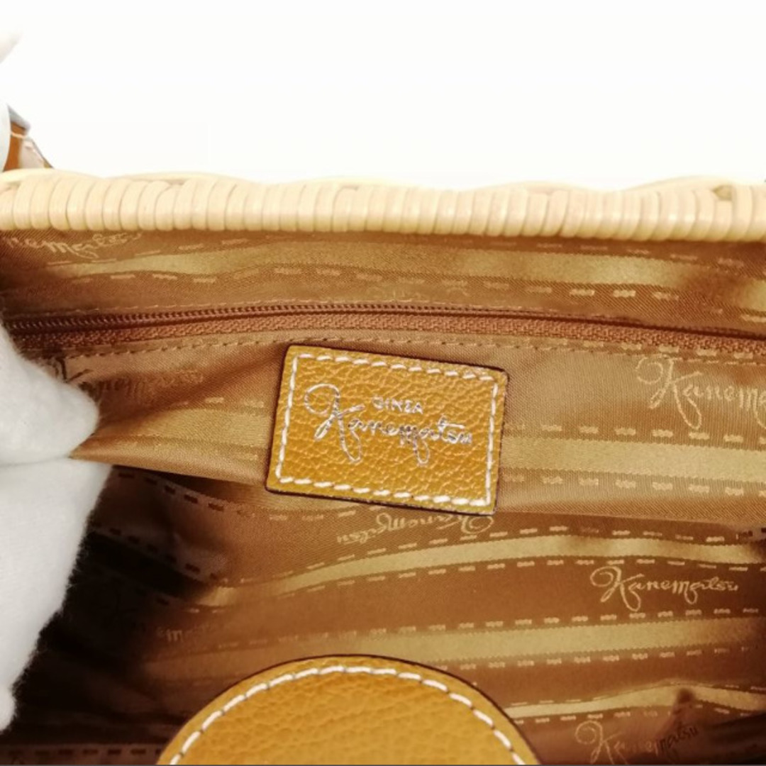 GINZA Kanematsu(ギンザカネマツ)の銀座かねまつ バスケット カゴバッグ ハンドバッグ ベージュ ブラウン レディースのバッグ(ハンドバッグ)の商品写真