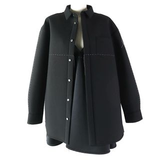 sacai - 極美品△Sacai サカイ 23-07024 Suiting Bonding Dress 完売品 ベストドッキング ジャケット ブラック 2 ガーメント付き 日本製 レディース