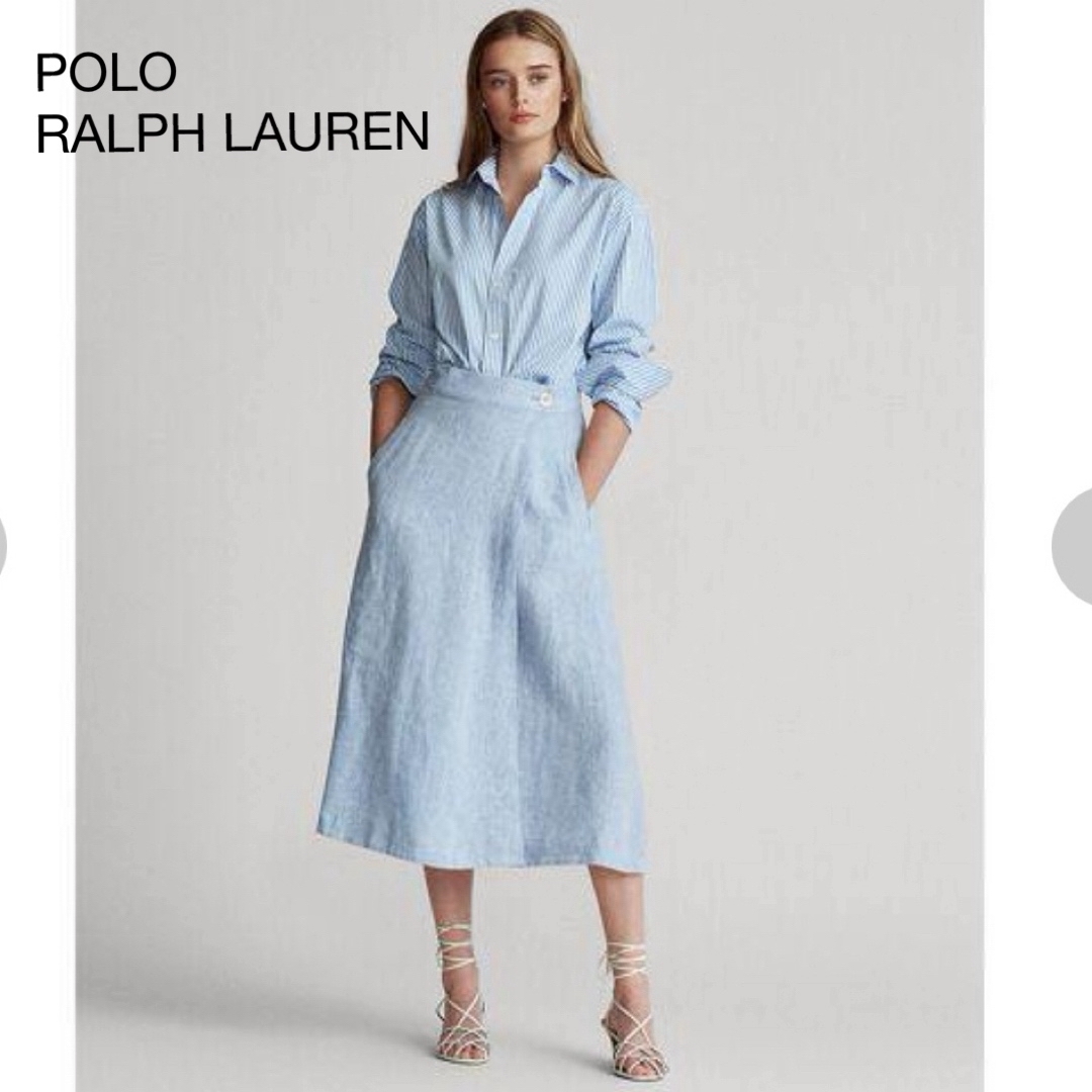 POLO RALPH LAUREN(ポロラルフローレン)のラルフローレン　リネン　ラップスカート　サイズ10 レディースのスカート(ひざ丈スカート)の商品写真