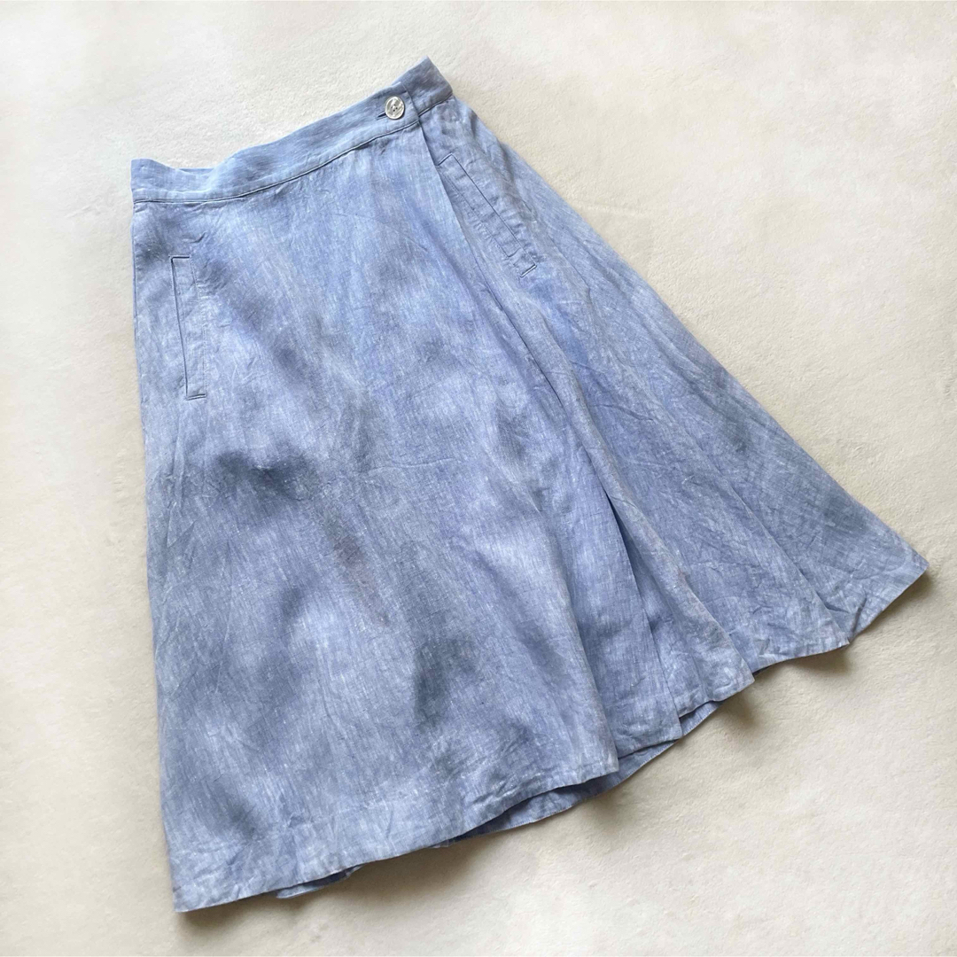 POLO RALPH LAUREN(ポロラルフローレン)のラルフローレン　リネン　ラップスカート　サイズ10 レディースのスカート(ひざ丈スカート)の商品写真