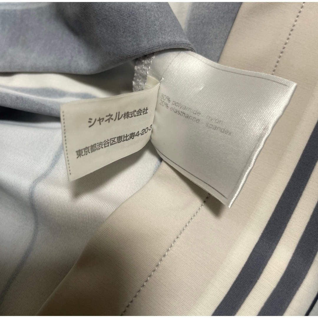 CHANEL ボーダー 長袖カットソー ストレッチ 青 ブルー L相当
