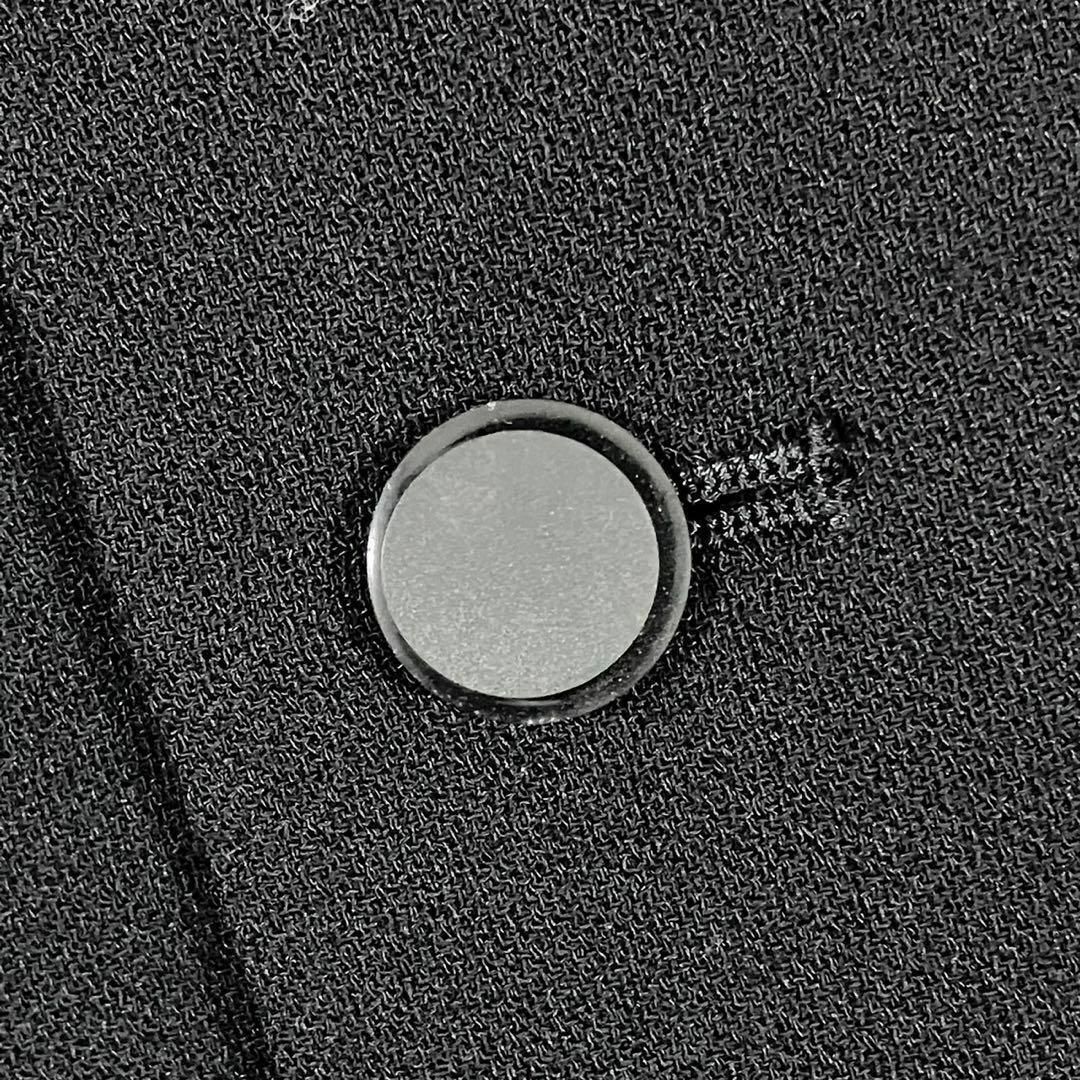 A151 ノーカラージャケット アシンメトリー 黒 13号 ボーダー 綺麗め レディースのジャケット/アウター(ノーカラージャケット)の商品写真