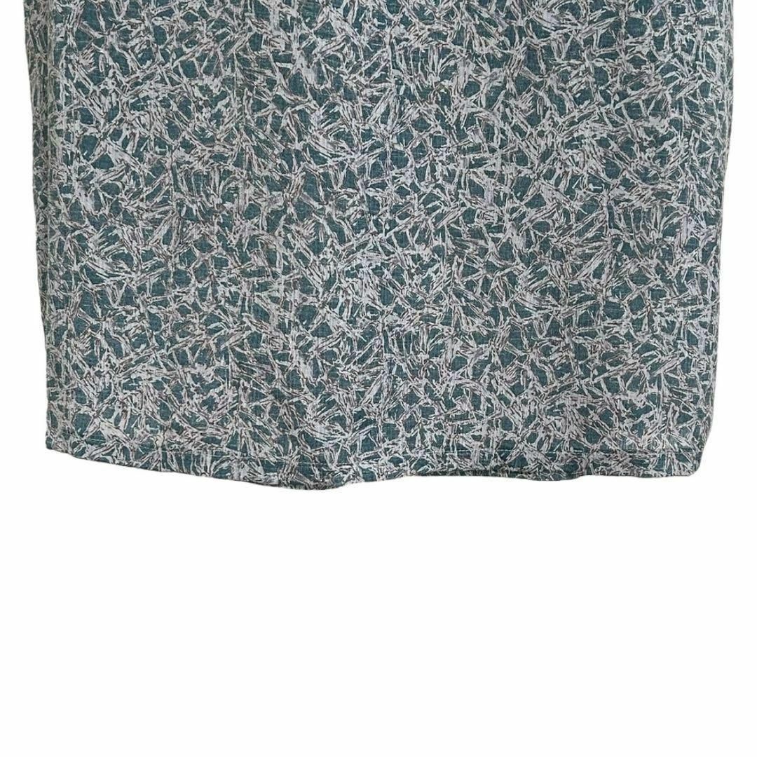 H57 シャツ ブラウス トップス 半袖 総柄 青×灰色 派手 個性的 おしゃれ レディースのトップス(シャツ/ブラウス(半袖/袖なし))の商品写真