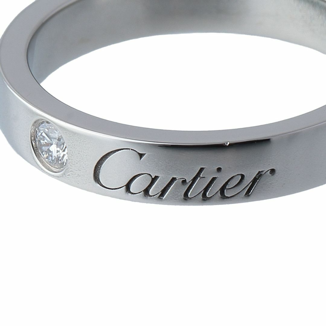 Cartier(カルティエ)のカルティエ ダイヤ リング エングレーブド Cドゥカルティエ 1PD #45 幅3.0mm Pt950 新品仕上げ済 Cartier【16983】 レディースのアクセサリー(リング(指輪))の商品写真