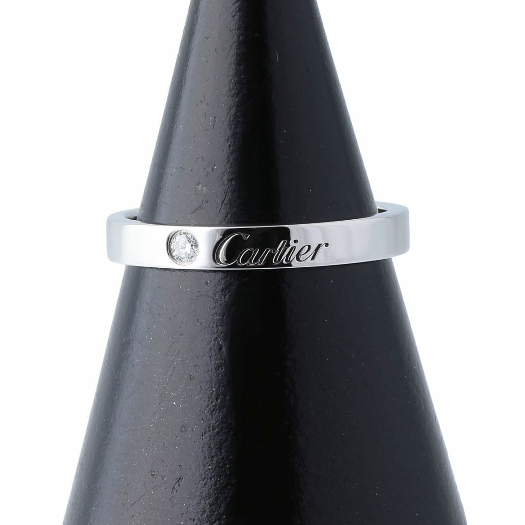 Cartier(カルティエ)のカルティエ ダイヤ リング エングレーブド Cドゥカルティエ 1PD #56 幅3.0mm Pt950 新品仕上げ済 Cartier【17115】 レディースのアクセサリー(リング(指輪))の商品写真