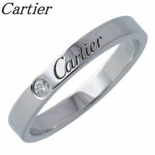 カルティエ(Cartier)のカルティエ ダイヤ リング エングレーブド Cドゥカルティエ 1PD #56 幅3.0mm Pt950 新品仕上げ済 Cartier【17115】(リング(指輪))