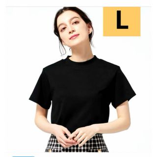 ジーユー(GU)のGU スムースコットンクルーネックT 黒　L(Tシャツ(半袖/袖なし))