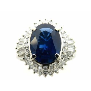 【新着】Pt900 サファイア2.17ct ダイヤモンド0.52ct リング＃11.5【池袋店】【中古】(リング(指輪))