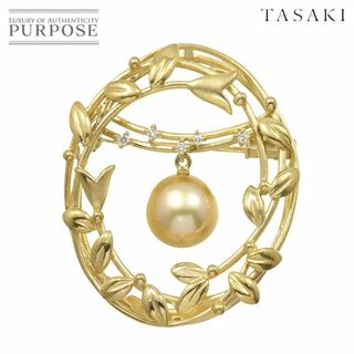 タサキ(TASAKI)のタサキ TASAKI 南洋真珠 8.8mm  ダイヤ 0.04ct ブローチ K18 YG イエローゴールド パール 田崎真珠 VLP 90210721(ブローチ/コサージュ)