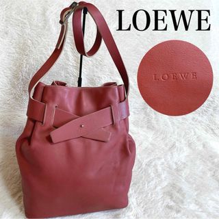 ロエベ(LOEWE)の希少 LOEWE ロエベ 巾着 タッセル オールレザー ショルダーバッグ ロゴ(ショルダーバッグ)