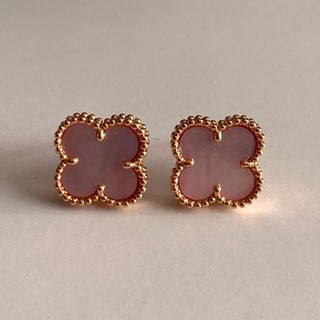 マザーオブパール フラワーピアス　ピンク(ピアス)