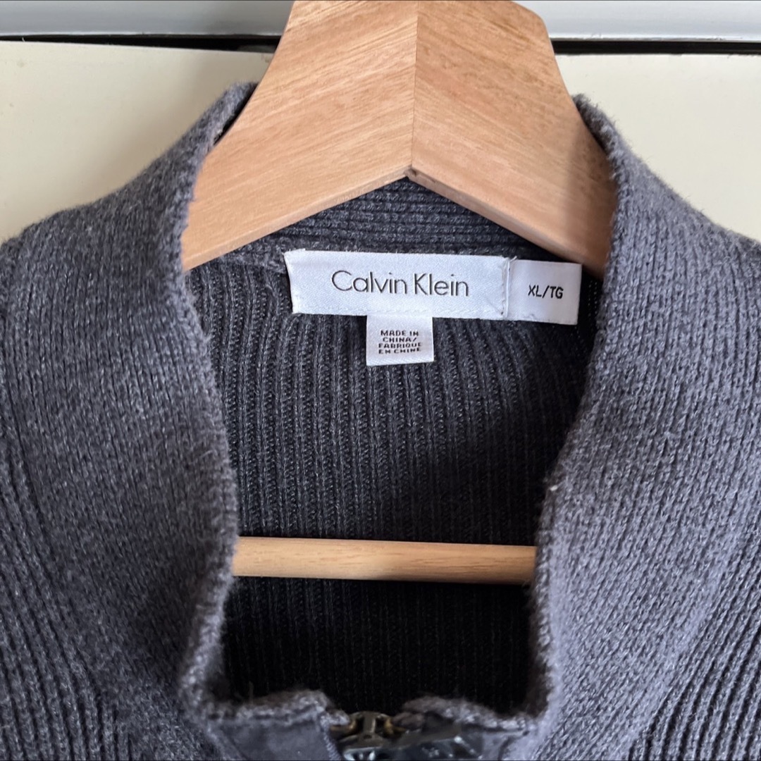Calvin Klein(カルバンクライン)の90’s Calvin Klein ドライバーズ ニット チャコール メンズのトップス(ニット/セーター)の商品写真